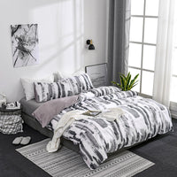 Black & White 3-Piece Abstract Stripe Pattern Duvet Set