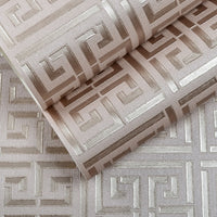 Geometric Greek Key Pattern Vinyl Wallpaper