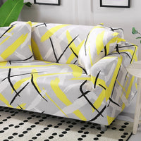 Abstract Yellow Cross Pattern Sofa Couch Cover