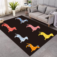 Dachshund Wiener Dog Pattern Area Rug Floor Mat