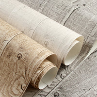 Vertical Distressed Natural Wood Board Print Wallpaper