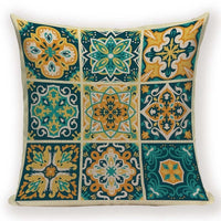 18" Vintage Floral Mandala Pattern Throw Pillow Cover