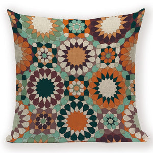18" Vintage Floral Mandala Pattern Throw Pillow Cover