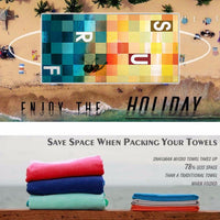 Large Quick-Dry Gradient Square Surf Beach Towel