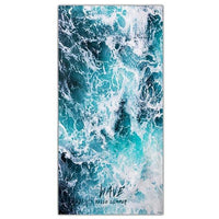 XL Quick-Dry Hello Summer Wave Print Beach Towel