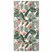 Large Quick-Dry Pink Floral Palm Print Beach Towel