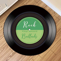 Round Retro Vinyl Record Print Floor Mat Rug