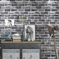 Multi-Color Vinyl Rustic Faux Brick Wallpaper