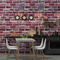 Multi-Color Vinyl Rustic Faux Brick Wallpaper