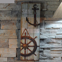Rustic Nautical Wood Sailing Wall Art Sign