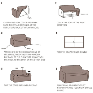 Khaki Herringbone Pattern Sofa Couch Cover