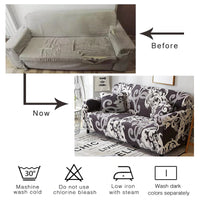 ** 3-Seat Brown Floral Rose Pattern Sofa Couch Cover