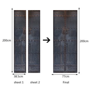 Vintage Metal Door 3D Door Decal Sticker