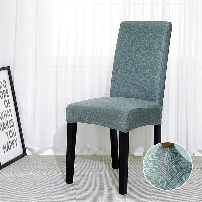 ** Teal Green Texture Pattern Dining Chair Cover
