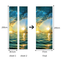 Tropical Beach / Ocean 3D Door Mural Sticker