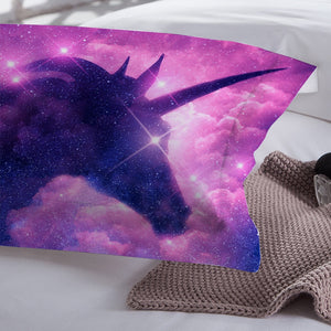 ** US Twin 3-Piece Purple Unicorn Galaxy Duvet Cover Bedding Set