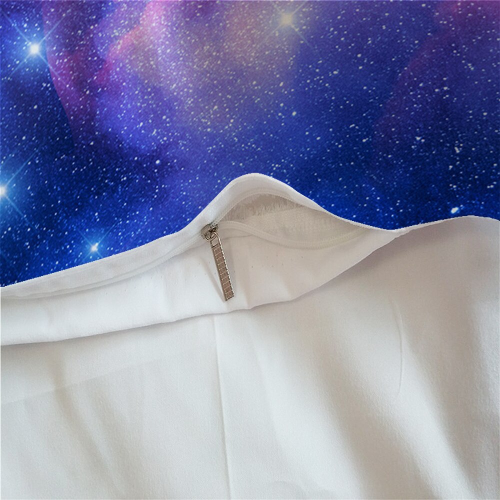 ** US Twin 3-Piece Purple Unicorn Galaxy Duvet Cover Bedding Set