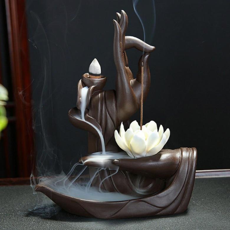 Tathagata Buddha Hands Backflow Incense Burner