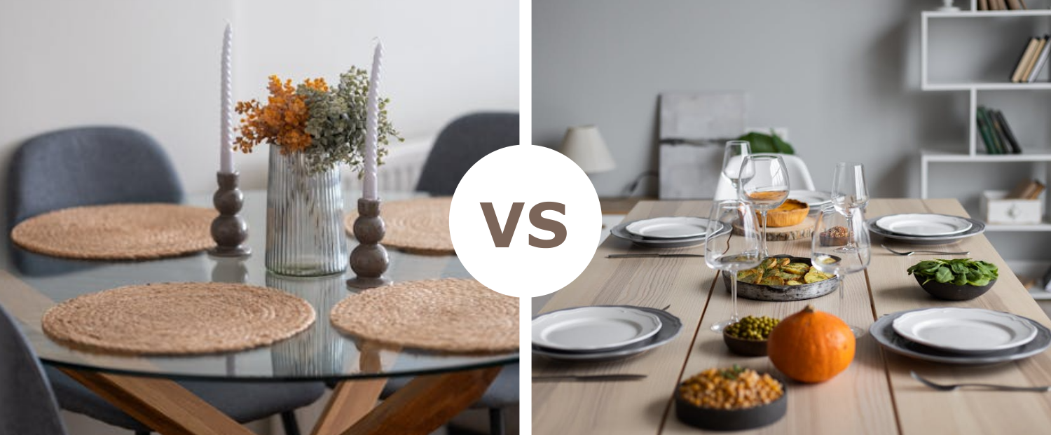 Round vs Rectangular Dining Table